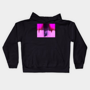 Cascade in pink, rose and ink blue Kids Hoodie